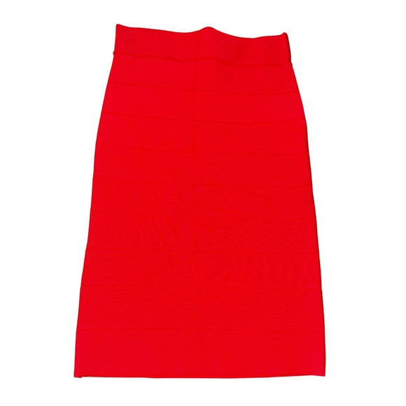 BCBGMaxAzria Dresses & Skirts - BCBGMAXAZRIA Red Alexa Bandage Bodycon Midi Skirt XS Sexy Classic Pinup Y2K Hot